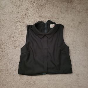 Moon Nastygal Black collar crop top Sz M